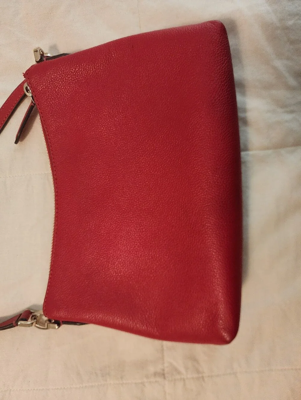 Kate Spade Red Textured Leather Crossbody Bag Gold Hardware Exc Condition